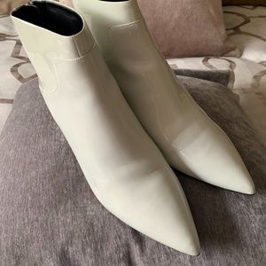 Via Spiga Madilyn White Patent Booties